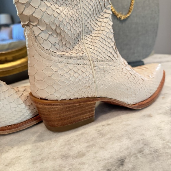 Tecovas Savannah Python Western Boots White Women's 8.5 - Picture 6 of 14